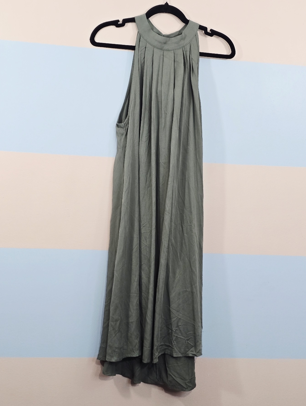 Kirundo Sage Green High-Low Halter Flowy Midi Dress - Picture 3 of 9